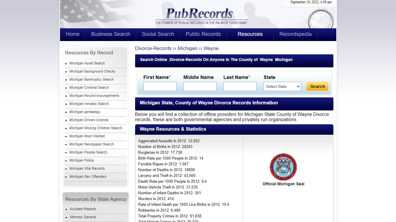 Wayne County, Michigan Divorce Records - Pubrecords.com